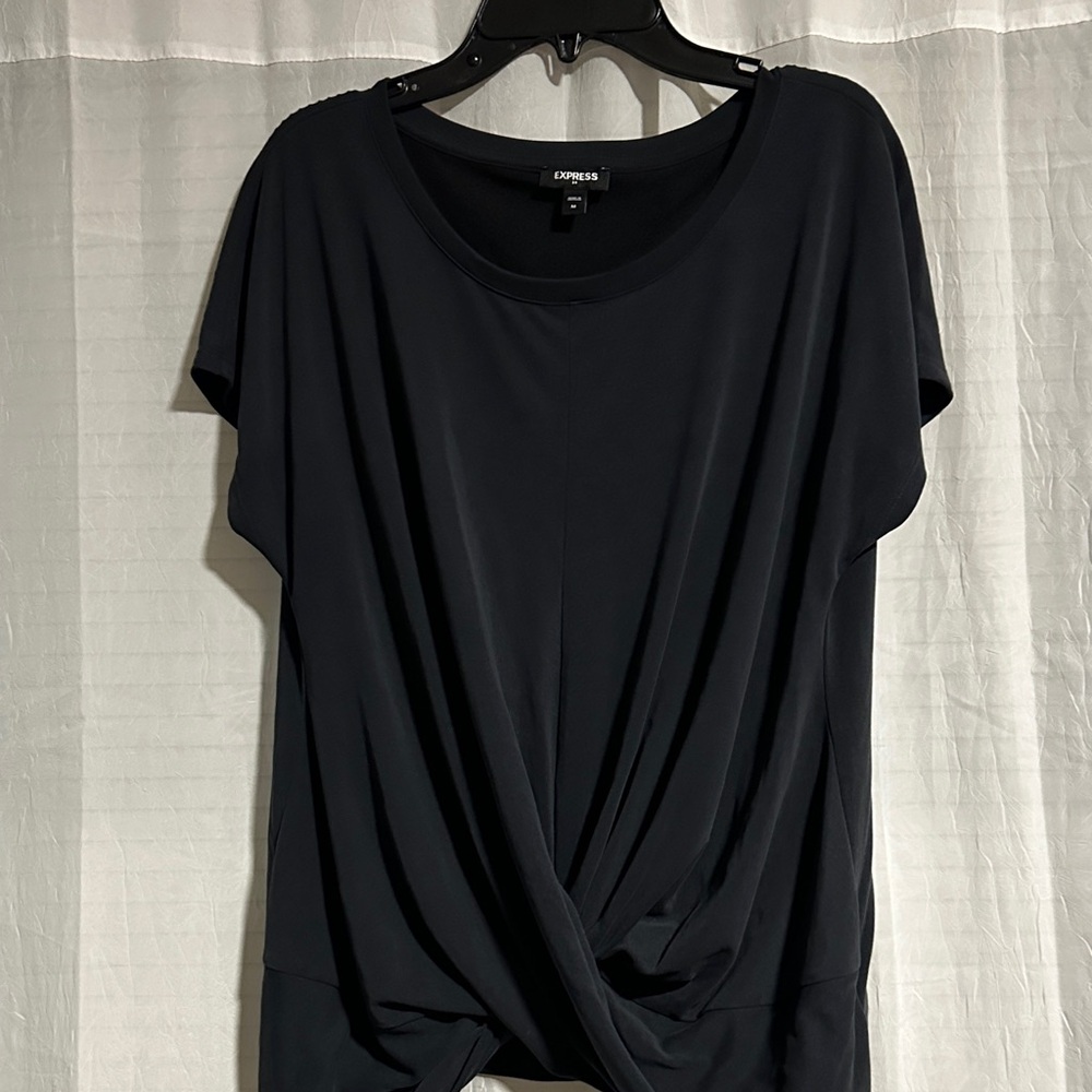 Express Elegant Black Short Sleeve Top